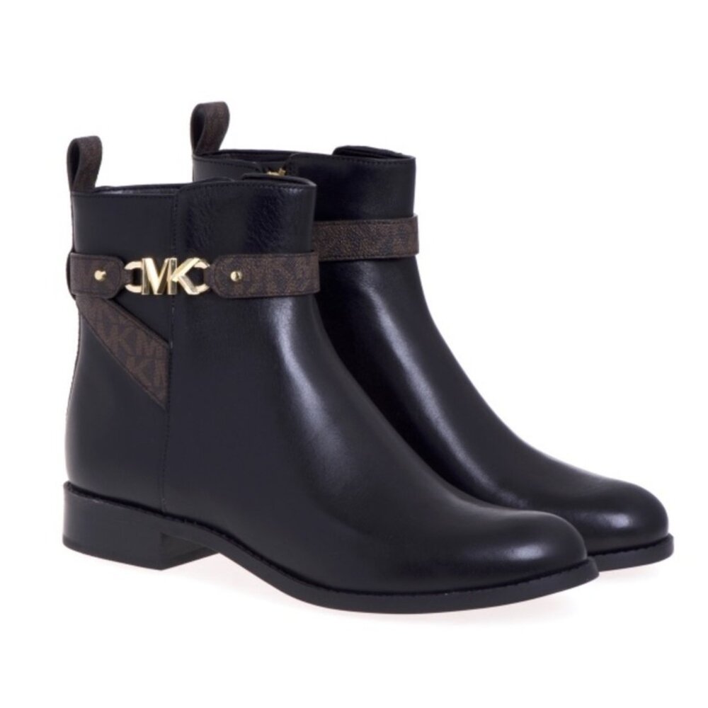EUC Michael Kors sz 8 Farrah flat leather booties boots